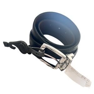 NWT Brighton Reversible Black Brown 1” Leather Belt with Silver Buckle Size 46